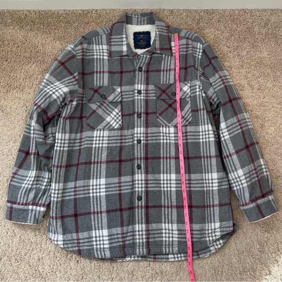 Club Room Men’s Plaid Flannel Sherpa Lined Shirt Jacket Cozy Shacket Size XL - Picture 10 of 16